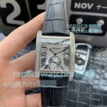 Swiss Cartier Tanks Stainless Steel Diamond Watch